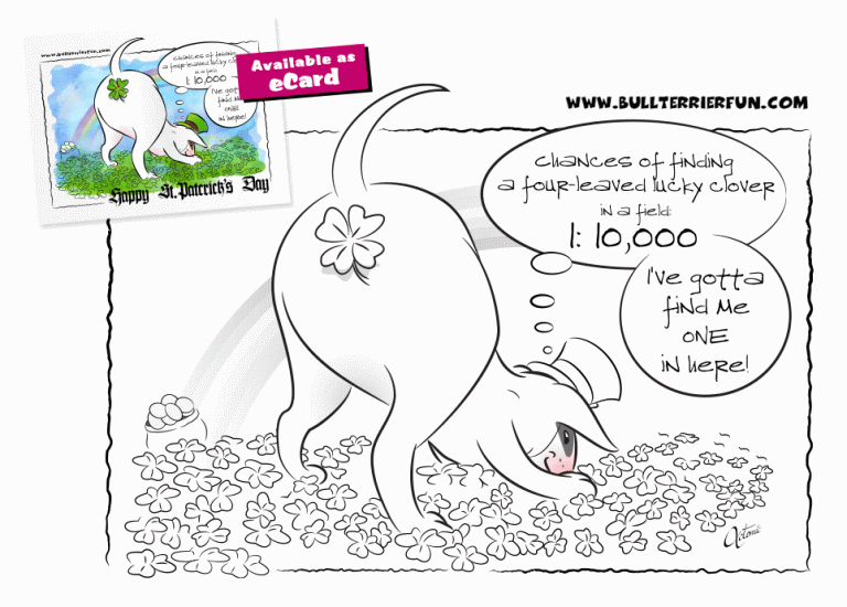 Bull Terrier St. Patrick's Day Cartoon